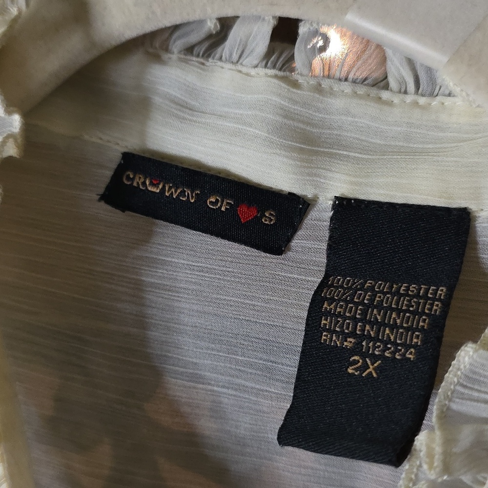 Crown Of Hearts Ivory Button-Up Blouse - Picture 2 of 5